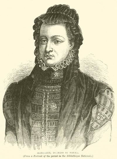 Margaret, hertuginde af Parma (gravering) af English School
