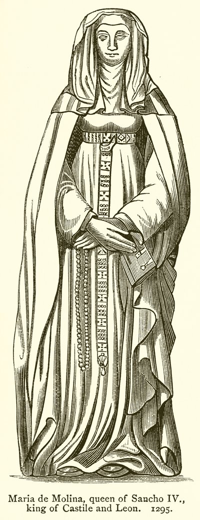 Maria de Molina, dronning af Sancho IV, konge af Castilien og Leon. 1295 af English School