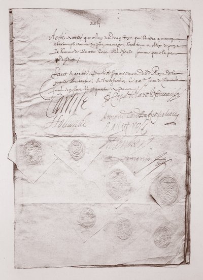 Ægteskabskontrakt mellem Charles I af English School
