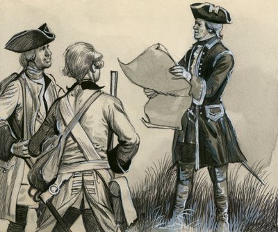 Marshal de Saxe med fransk infanteri af English School