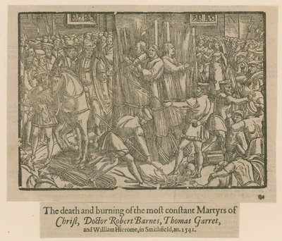 Martyrer brændt ved Smithfield (gravering) af English School