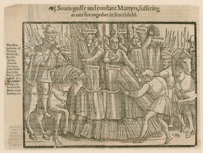 Martyrer brændt ved Smithfield (gravering) af English School