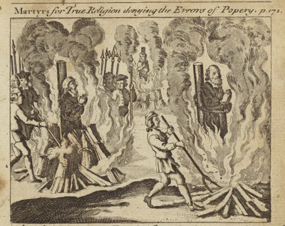 Martyrer for den sande religion, der benægter poperiets fejltagelser (kobberstik) af English School
