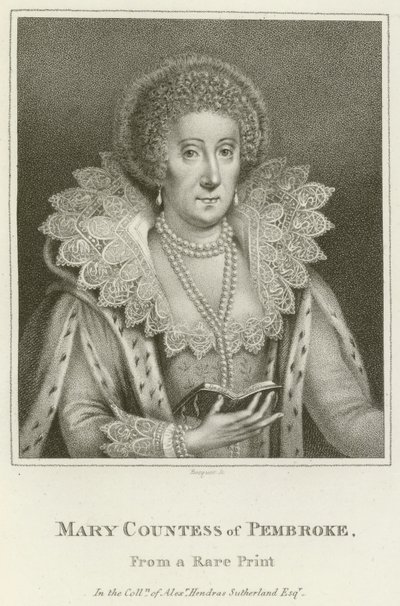 Mary, grevinde af Pembroke (gravering) af English School