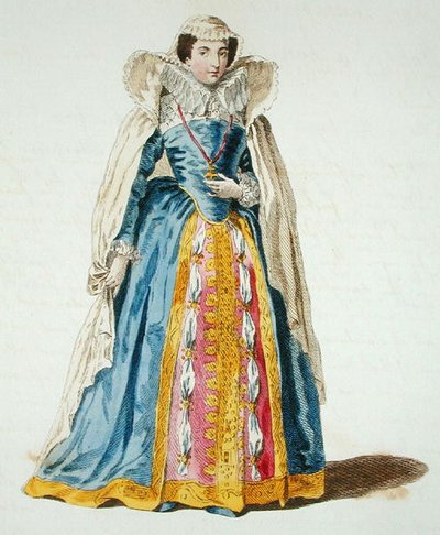 Mary Queen of Scots (1542-87) (farvet gravering) af English School