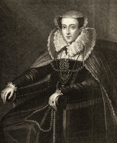 Mary Queen of Scots (1542-87) (gravering) af English School