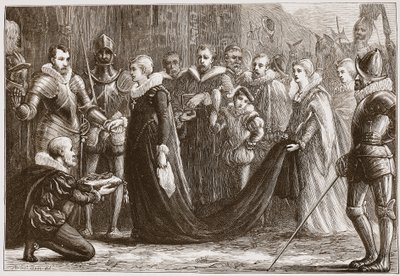 Mary Queen of Scots ind i Holyrood, illustration fra The History of Protestantism af James Aitken Wylie (1808-1890), pub. 1878 af English School