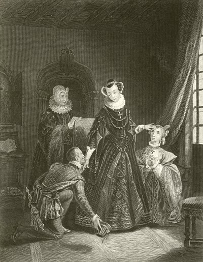Mary Queen of Scots i Lochleven Slot af English School