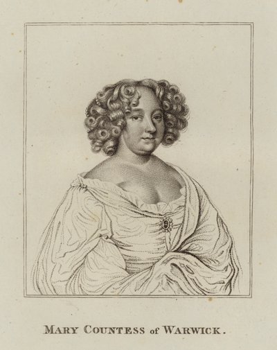 Mary Rich, grevinde af Warwick (gravering) af English School