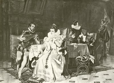 Maria Stuart und Rizzio (Gravur) von English School