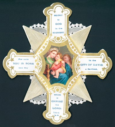 Maria og Jesusbarnet, julekort af English School