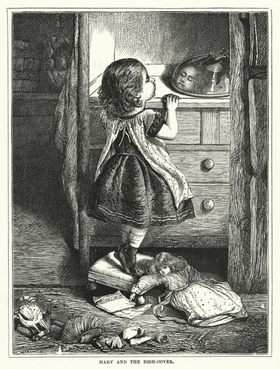 Maria og tallerkenovertrækket (kobberstik) af English School