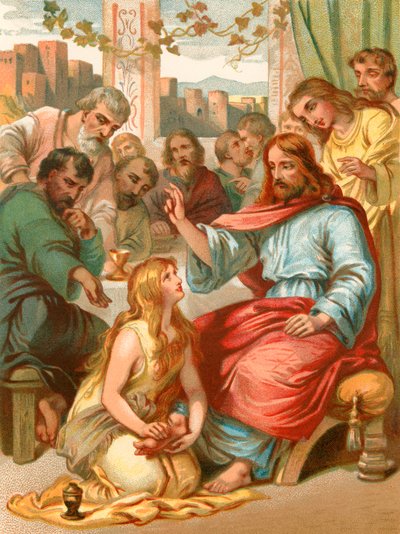 Maria vasker Jesu fødder af English School