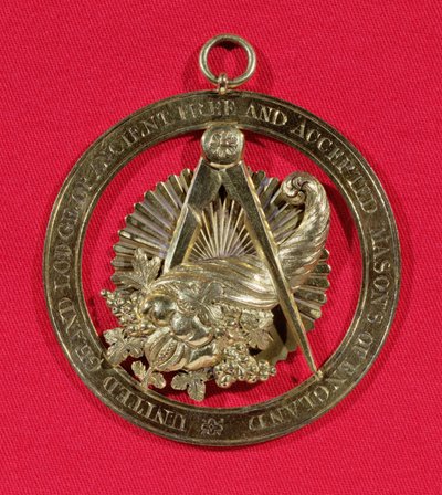 Frimurermærke eller juvel båret af medlemmer af Grand Stewards Lodge efter 1841, midten af det nittende århundrede (forgyldt sølv og guld) af English School