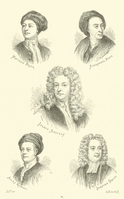 Matthew Prior, Alexander Pope, Joseph Addison, Allan Ramsay, Jonathan Swift af English School