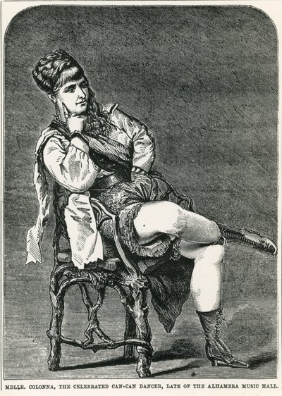 Mdlle Colonna, den berømte can-can danser, sent fra Alhambra Music Hall, London af English School