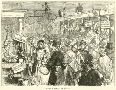 Kødmarked i Paris, oktober 1870 af English School