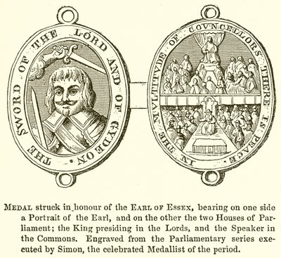 Medalje udvundet til ære for jarlen af Essex af English School