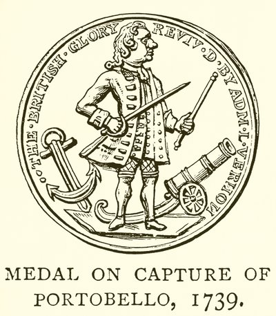 Medaille zur Eroberung von Portobello, 1739 von English School