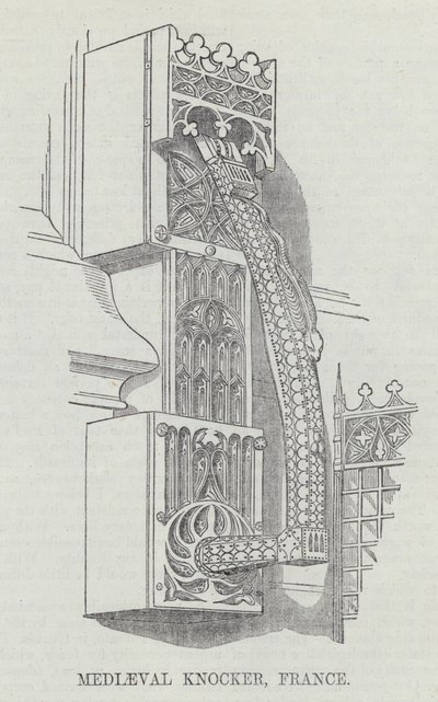 Middelalderknocker, Frankrig (gravering) af English School