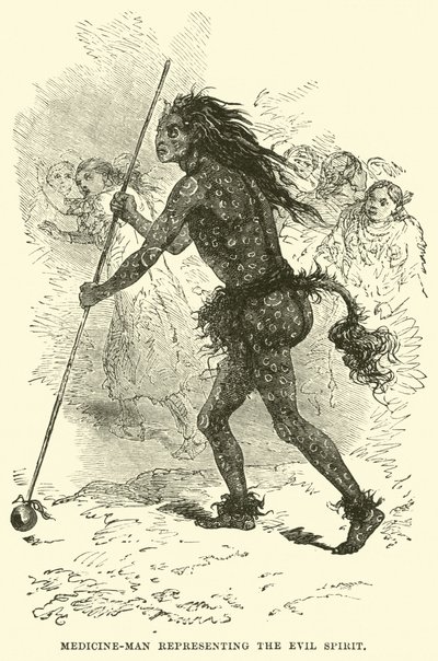 Medicin-mand, der repræsenterer den onde ånd af English School