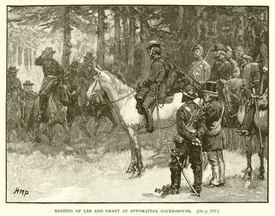 Treffen von Lee und Grant im Appomattox Court-House von English School