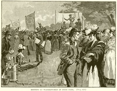 Møde for vaskekoner i Hyde Park af English School
