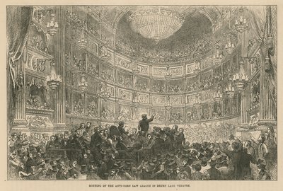 Treffen der Anti-Corn Law League im Drury Lane Theatre von English School