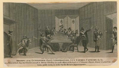 Treffen der Verschwörer der Pulververschwörung, Guy Fawkes, Catesby usw. von English School