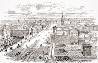 Melbourne, Australien, fra The Gallery of Geography af pastor Thomas Milner, udgivet ca. 1880 af English School