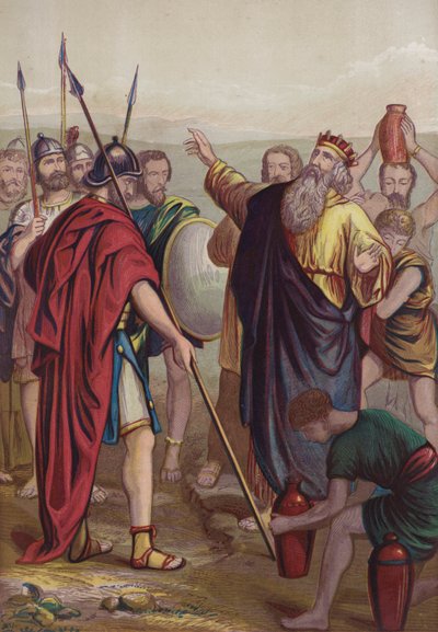 Melkisedek velsigner Abram af English School