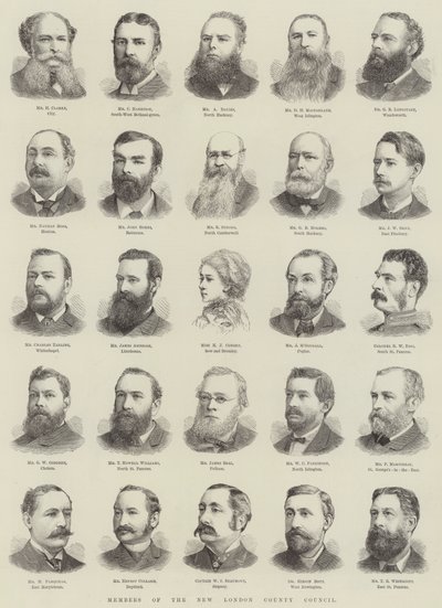 Medlemmer af New London County Council (gravering) af English School
