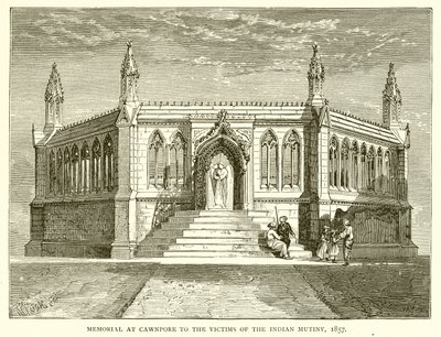 Mindesmærke ved Cawnpore for ofrene for det indiske mytteri, 1857 af English School