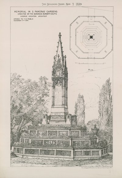 Mindesmærke i St Pancras Gardens af English School