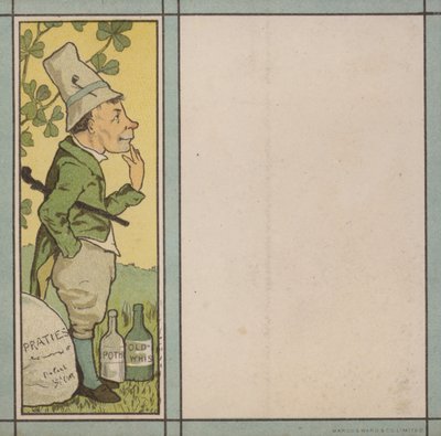 Menu illustration: Irland (farve litho) af English School