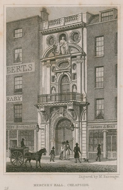 Mercers Hall, Cheapside, London af English School