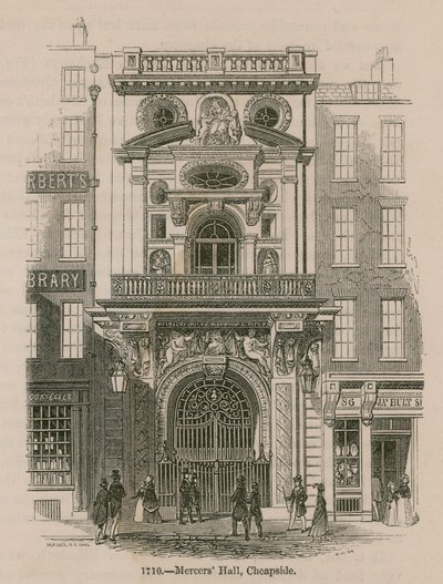 Mercers Hall, Cheapside, London af English School