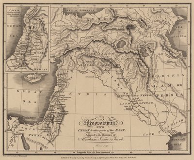 Mesopotamien med Kanaan og andre dele af Østen, tilpasset Abrahams, Isaks og Jakobs historie (gravering) af English School