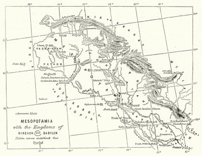 Mesopotamien med kongerigerne Nineve og Babylon (gravering) af English School