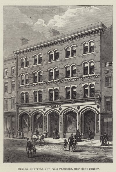 Messers Chappell og Companys lokaler, New Bond-Street (gravering) af English School