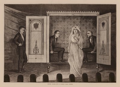 Maskelyne og Cookes mørke seance (kobberstik) af English School