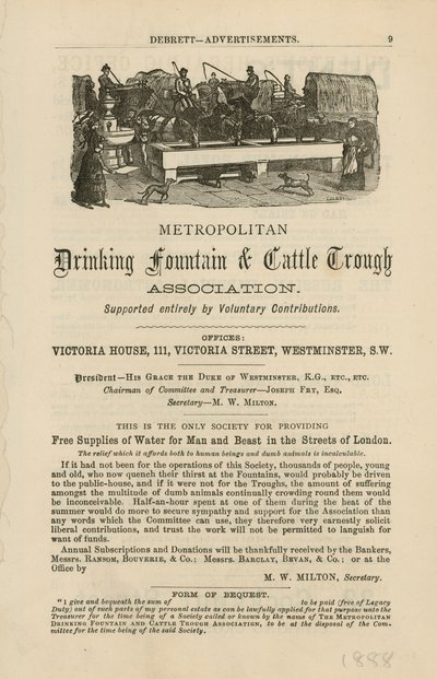 Metropolitan Drinking Fountain & Cattle Trough Association af English School