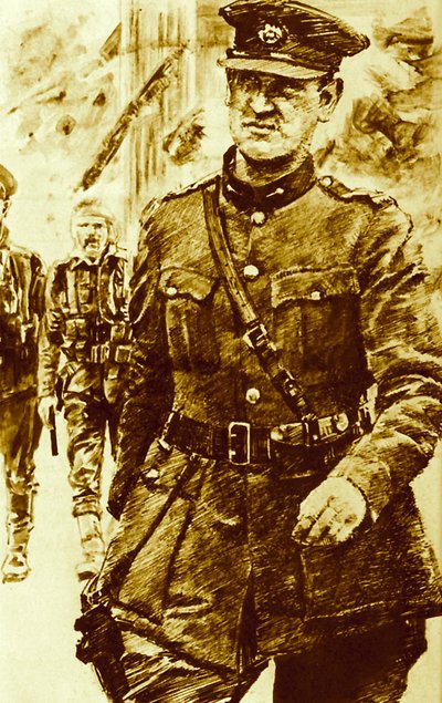 Michael Collins, leder af oprørerne i påskeoprøret i Irland, 1916 af English School