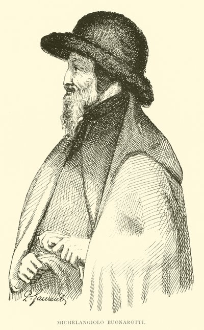 Michelangelo Buonarroti (gravering) af English School