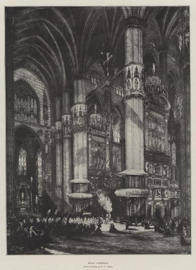 Milanos katedral (litho) af English School