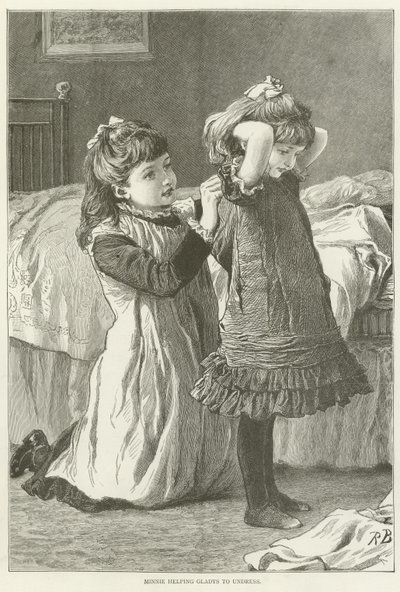 Minnie helping Gladys to undress  af English School