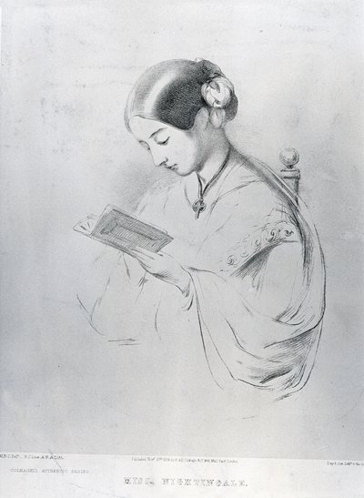 Frøken Florence Nightingale (1820-1910) 1854 af English School