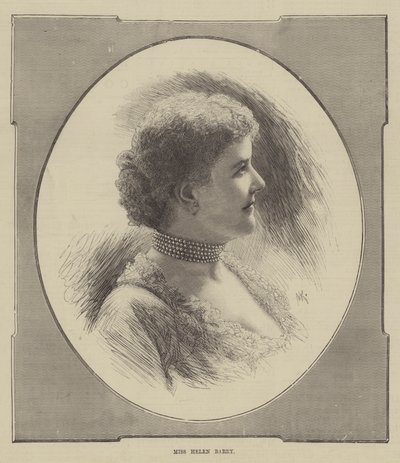 Frøken Helen Barry (gravering) af English School