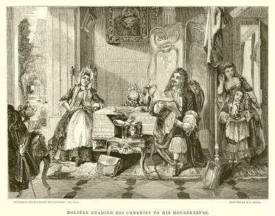 Moliere læser sine komedier for sin husholderske af English School