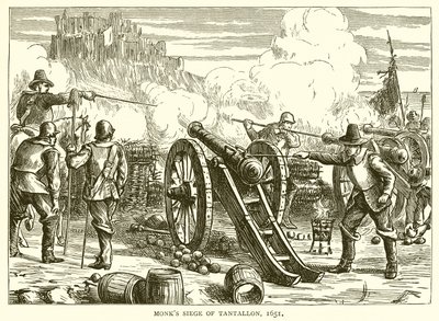 Belagerung von Tantallon durch Monk, 1651 von English School